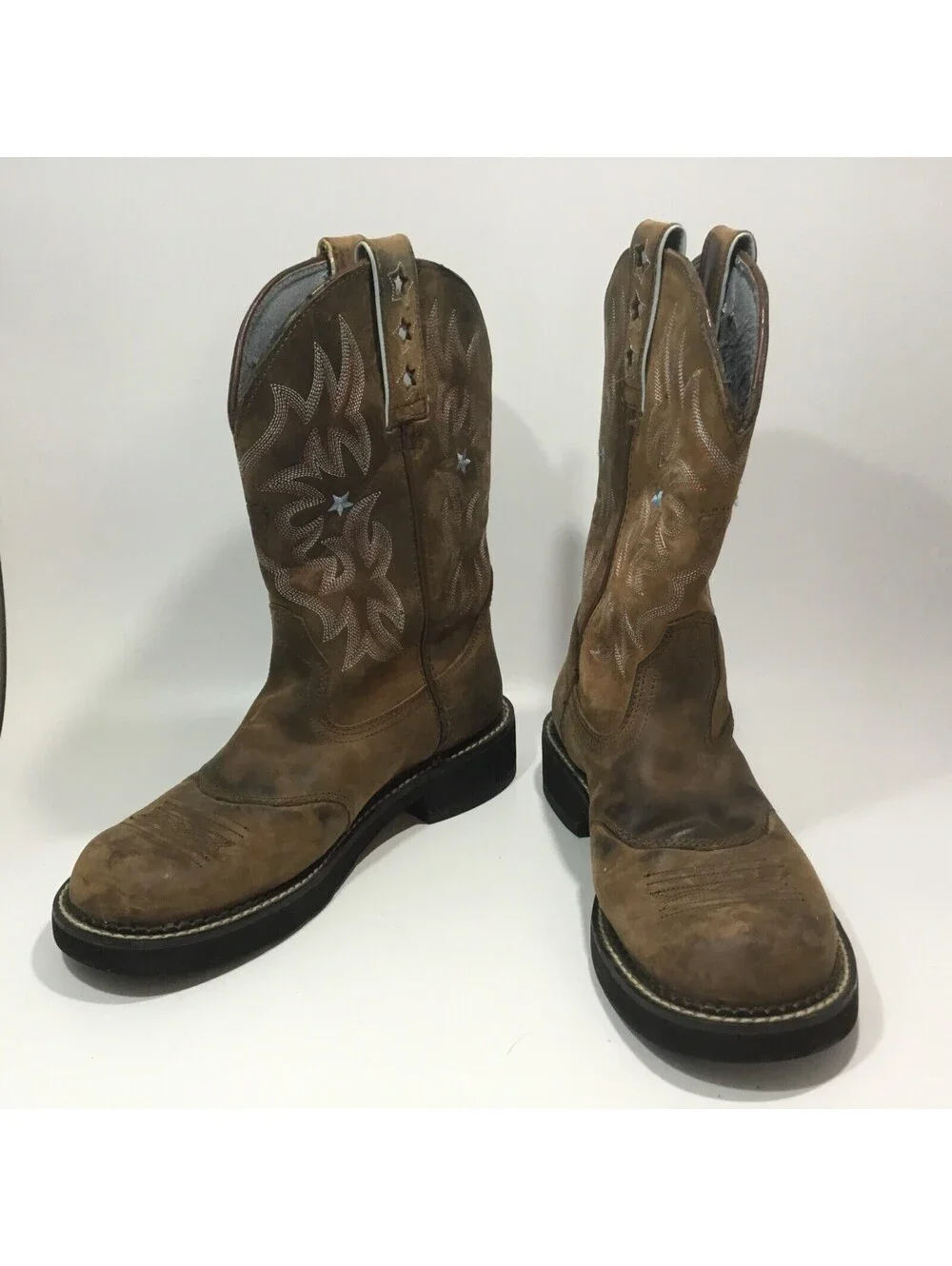 ARIAT Roper Boots Star Womens Sz 8B Western Cowgirl Work Ranch Roper